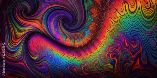 Abstract multicolored patterns on a trippy background