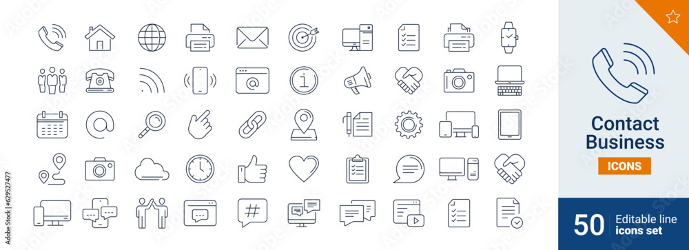 Contact icons Pixel perfect. Mail, phone, link, ....