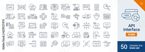 API icons Pixel perfect. Data, product, computer, ....