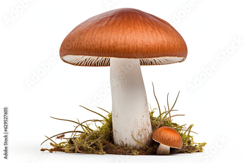 Isolated russula mushroom on white background