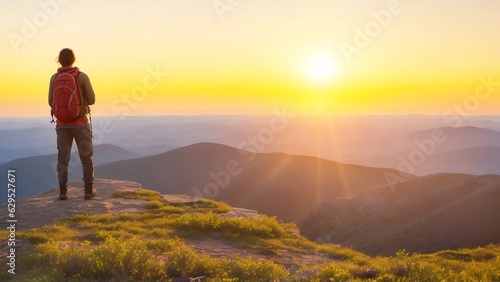 person walking in the mountains