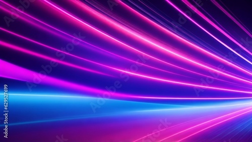 abstract futuristic background with pink blue glowing neon moving 