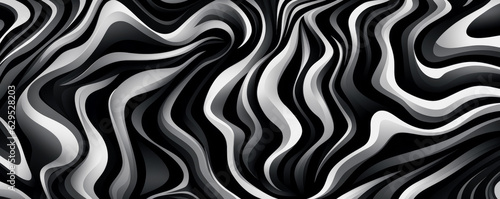 Black and white pattern of wavy shapes, in the style of free brushwork, abstract minimalism appreciator, brush strokes. 