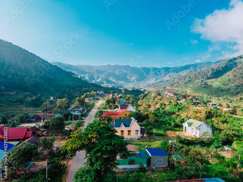 Village in Dam Rong seen from above