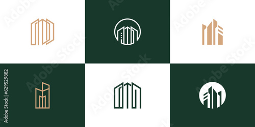 Set of building logo concept with creative idea