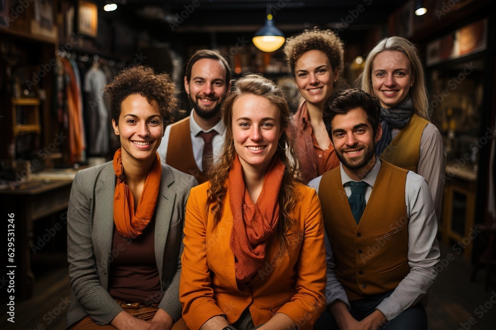 Fototapeta premium Portrait of a group of professionals in a great workteam, generative ai