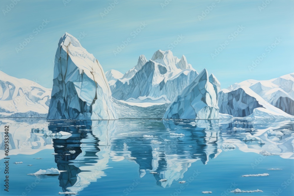 Iceberg floating ocean atlantic. Generate Ai