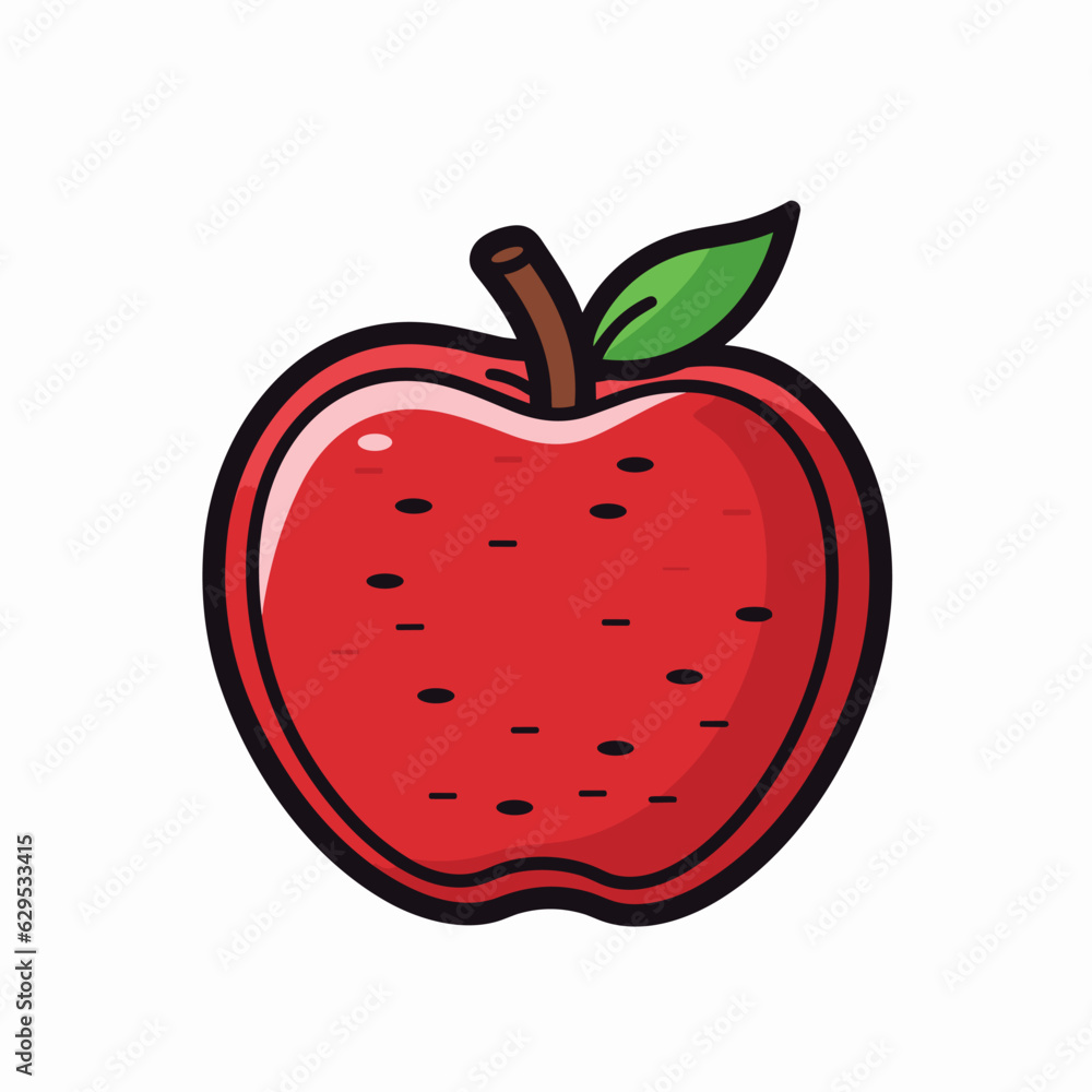 Apple. Apple hand-drawn comic illustration. Vector doodle style cartoon illustration. Apple. Apple hand-drawn comic illustration. Vector doodle style cartoon illustration.