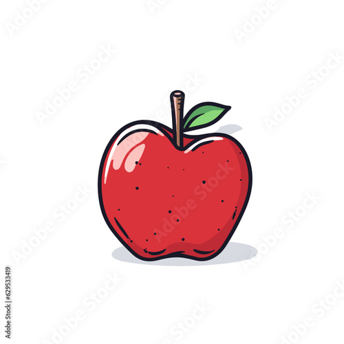 Apple. Apple hand-drawn comic illustration. Vector doodle style cartoon illustration.