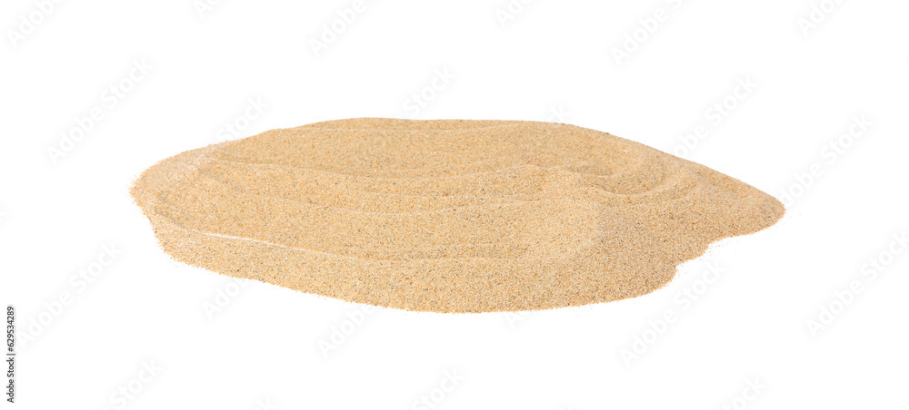 Pile of dry beach sand isolated on white Pile of dry beach sand isolated on white