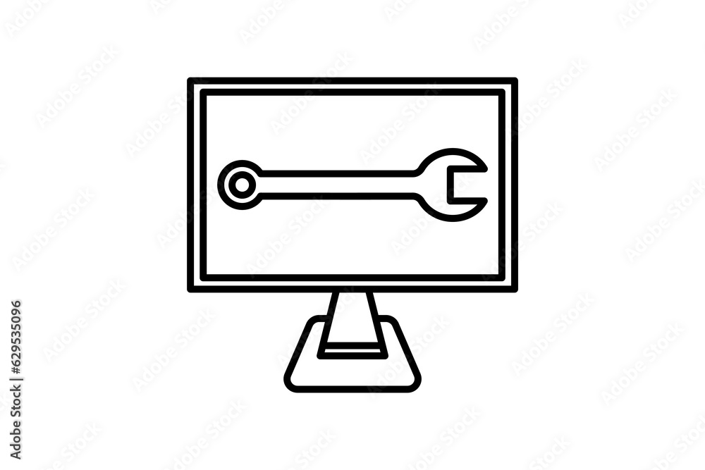 Display Pro icon. icon related to display and screen settings. line icon style. Simple vector design editable Display Pro icon. icon related to display and screen settings. line icon style. Simple vector design editable