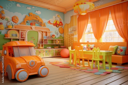 Kindergarten interior. Generate Ai © nsit0108