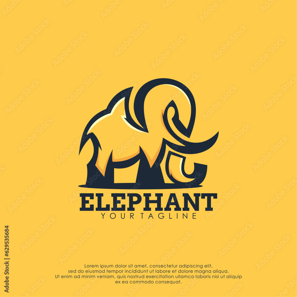 Obraz premium Elephant Modern Logo Design Vector Template