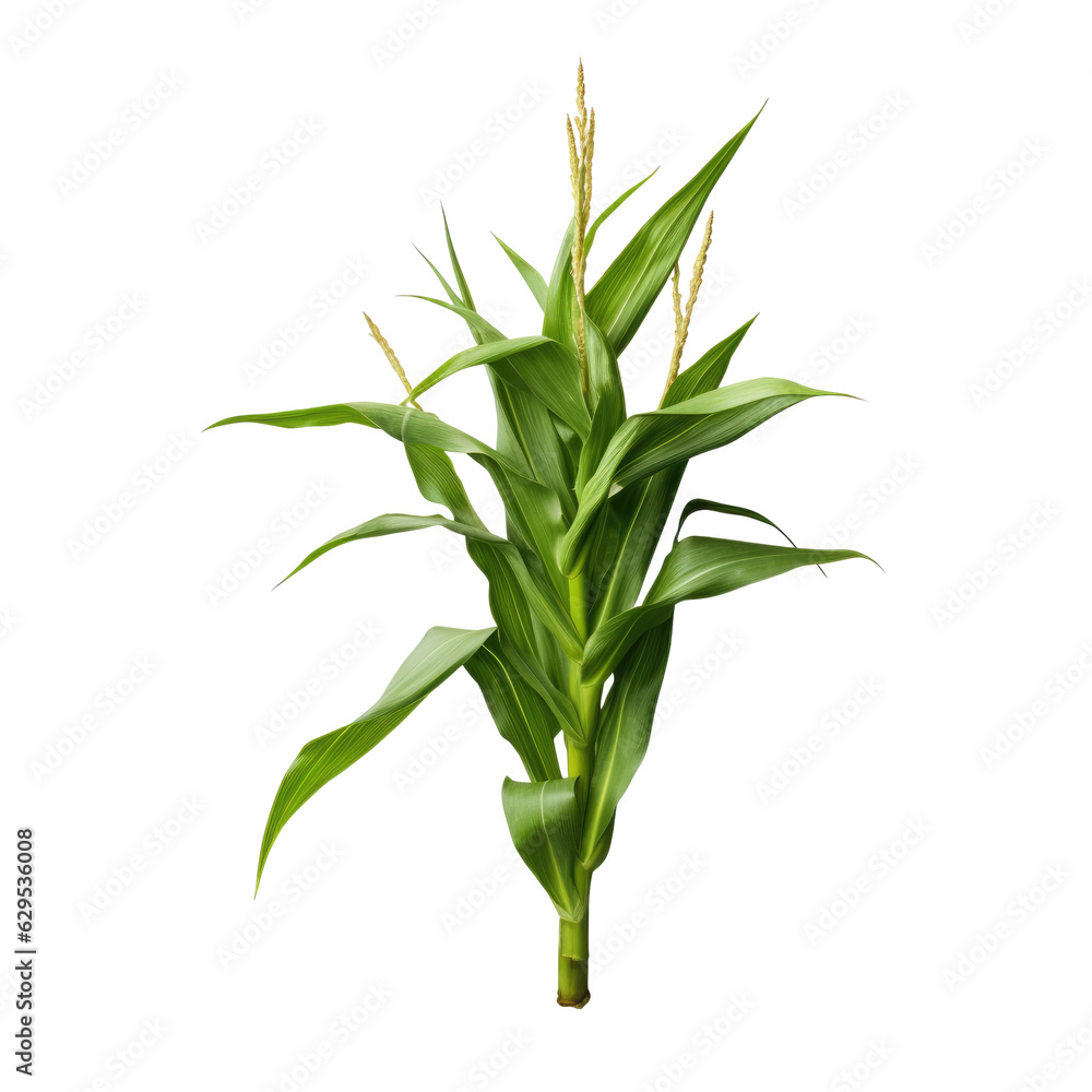 Obraz premium Bound Together Cornstalks isolated on transparent background. Generative AI.