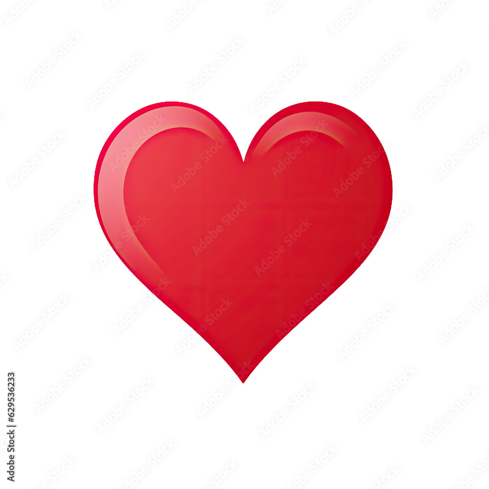 Love and Affection Heart Icon isolated on transparent background. Generative AI.