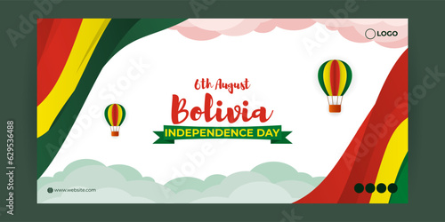 Vector illustration of Bolivia Independence Day social media story feed template