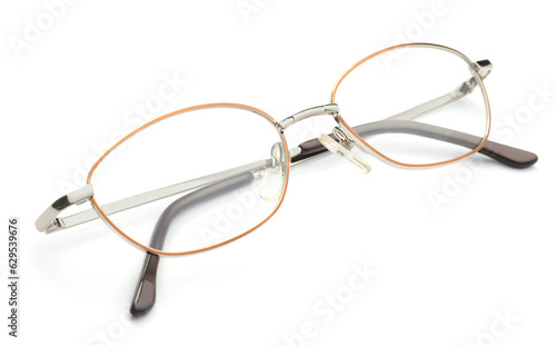 Stylish pair of glasses isolated on white