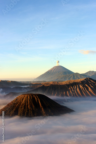 The Bromo, an active somma volcano and part of the Tengger mountains, in East Java, Indonesia