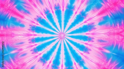 Generative AI : Bright Neon Pink and Electric Blue Tie Dye .Light Fluid Clothe .Orange Tie Die Background, Vibrant Dyed Tie Dye Canvas. Watercolor Stain . Decorative Banner Illustration