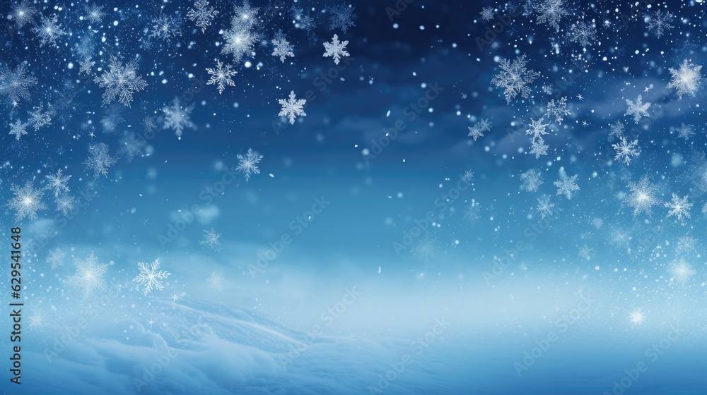 A white and blue Christmas background with snowflakes, ideal illustration for Christmas. Generative AI A white and blue Christmas background with snowflakes, ideal illustration for Christmas. Generative AI