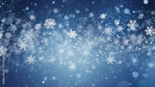 A white and blue Christmas background with snowflakes, ideal illustration for Christmas. Generative AI