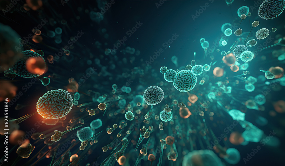 Realistic photo bacterium. Created with Generative AI Realistic photo bacterium. Created with Generative AI