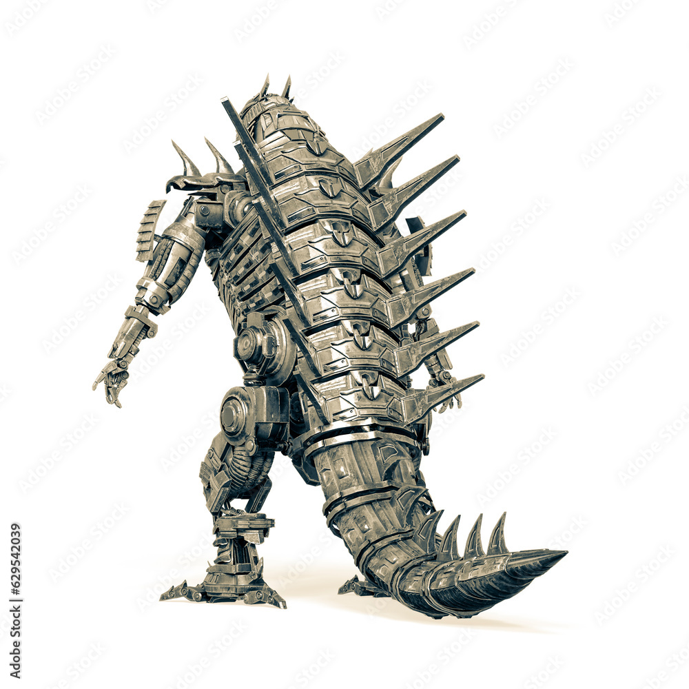 cyberpunk dinosaur bot side rear view cyberpunk dinosaur bot side rear view