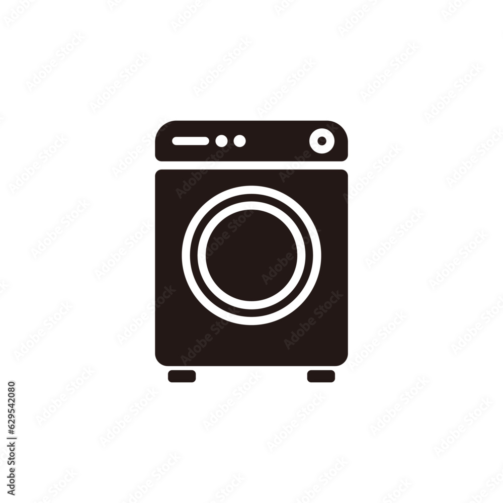Washing machine icon.Flat silhouette version. Washing machine icon.Flat silhouette version.
