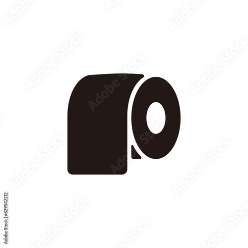 Toilet paper icon.Flat silhouette version.