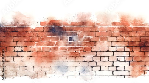 Old brick wall, watercolor style.