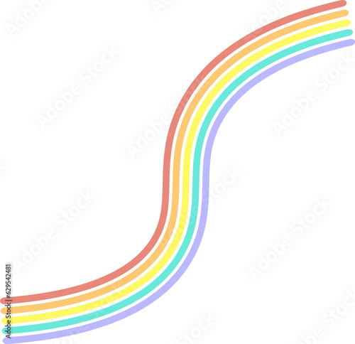 Wavy Lines Ribbon Rainbow Shape