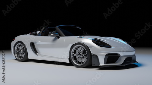 New sport car, auto cabrio RS, S-class convertible type in modern style. Copy space, banner composition. 3D render © angel_nt
