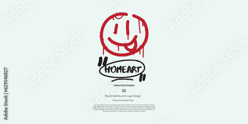 grafitti emoticon logo design for graphic designer and web developer