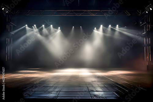 greengold light award stage with rays and sparks