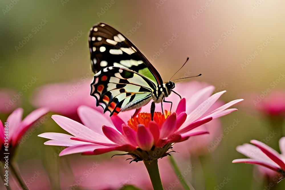 butterfly on flower generated by AI