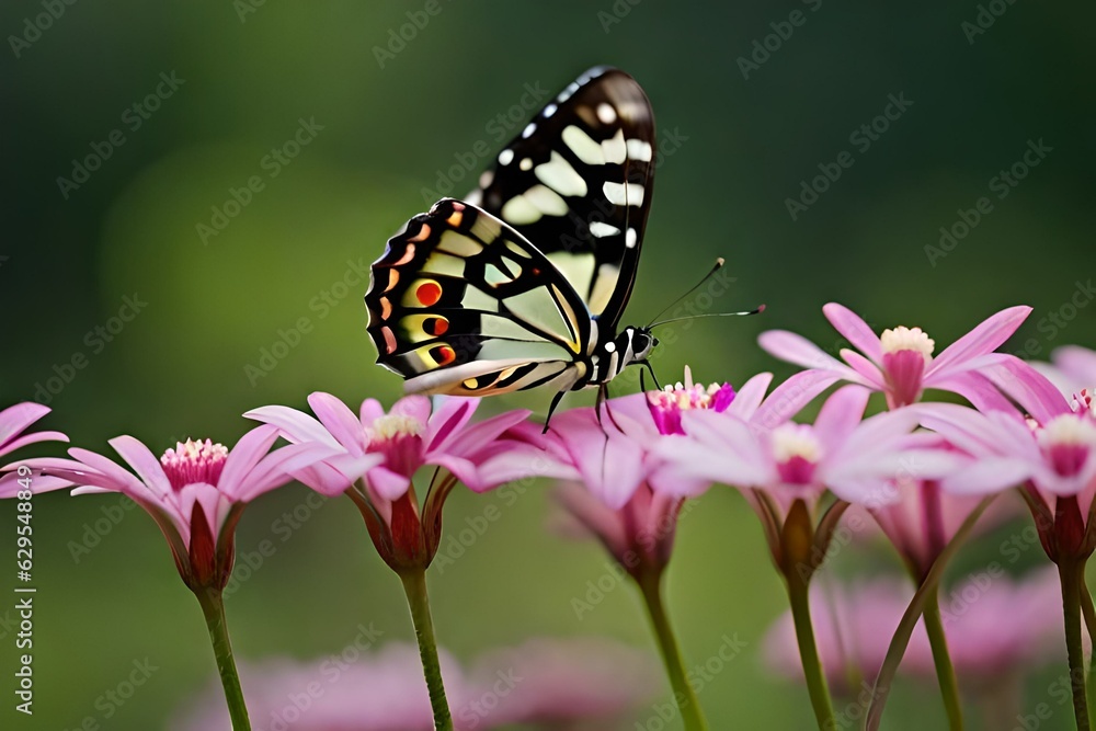 butterfly on flower generated by AI butterfly on flower generated by AI