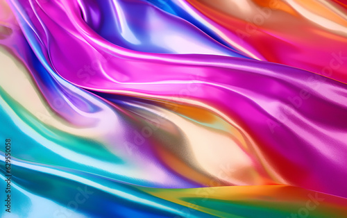 Abstract colorful foil background with waves