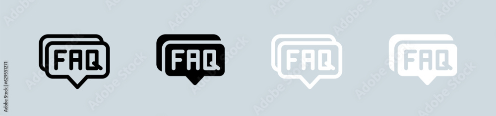 Faq icon set in black and white. Question signs vector illustration. Faq icon set in black and white. Question signs vector illustration.
