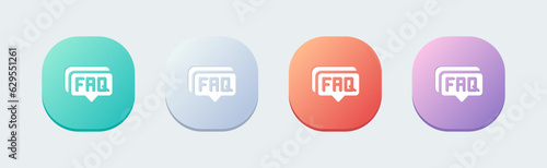 Faq solid icon in flat design style. Question signs vector illustration.