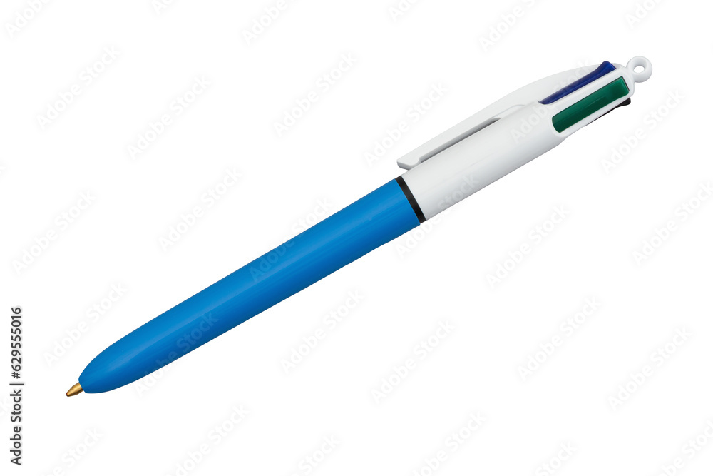 Retro four colored pen isolated on white