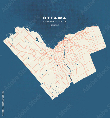 Ottawa map vector poster flyer 