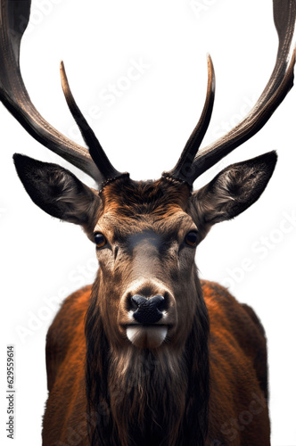 Portrait of deer head with horns isolated on white background  © The Stock Guy