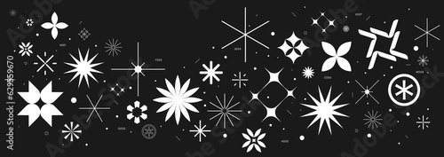 Vector abstract background with extraordinary graphic elements of different shapes, Collection of various form, labels, stickers inspired by brutalism, set basic figures in y2k style, retro futuristic