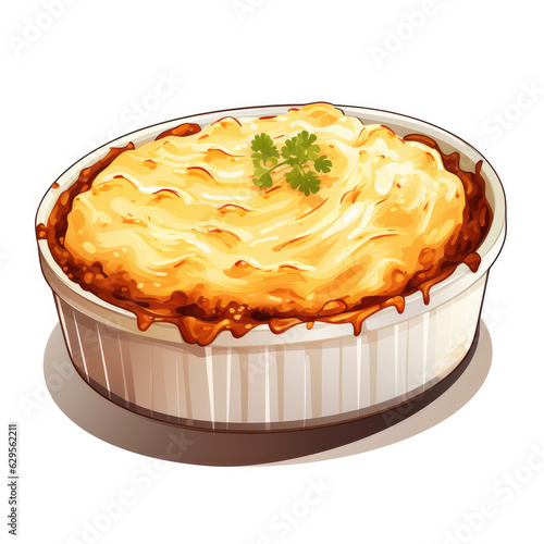 Sheperds pie clipart, isolated on white background