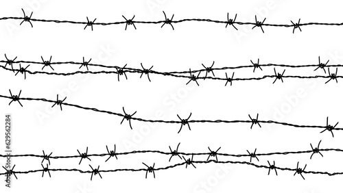 Barbed wire background. Vector illustration isolated on white.
