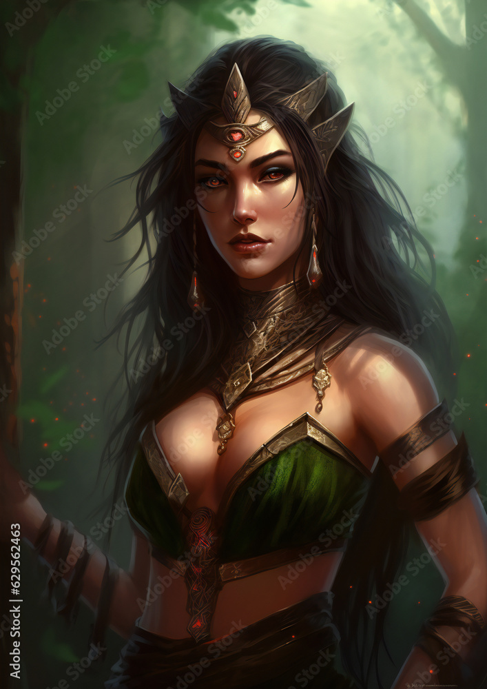 RPG fantasy character, DND woman
