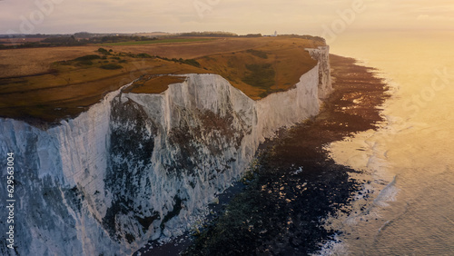 White cliffs of Dover background image. Beautiful sunny day on white cliffs of Dover in Great Britain. 