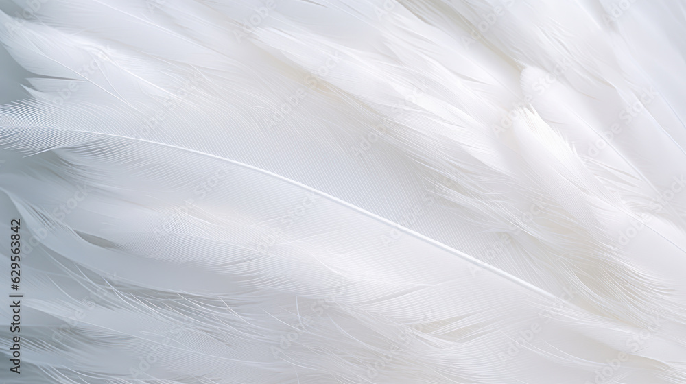 Airy soft fluffy wing bird with white feathers, macro Airy soft fluffy wing bird with white feathers, macro
