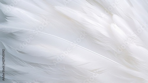 Airy soft fluffy wing bird with white feathers, macro © tashechka
