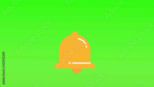 Bell ringing animation on green screen background. Social Media Notification Animation.
